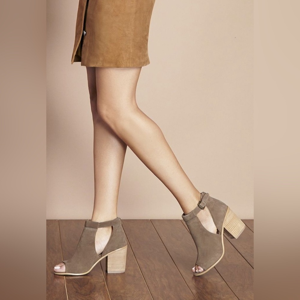 Sole Society Suede Heeled Sandals Dark Taupe